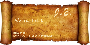 Jóna Edit névjegykártya
